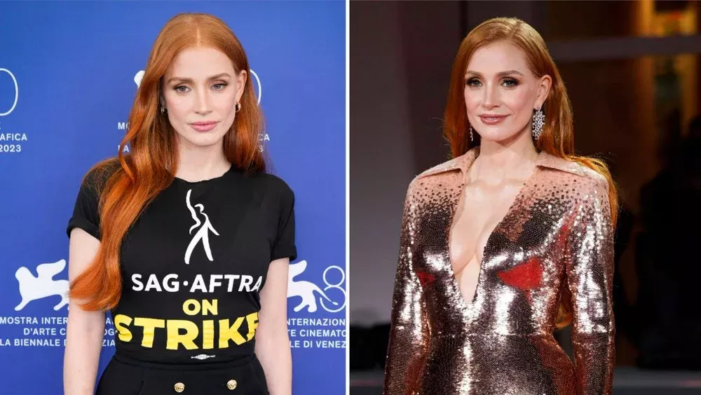 Eleganter Protest: Jessica Chastain in Venedig