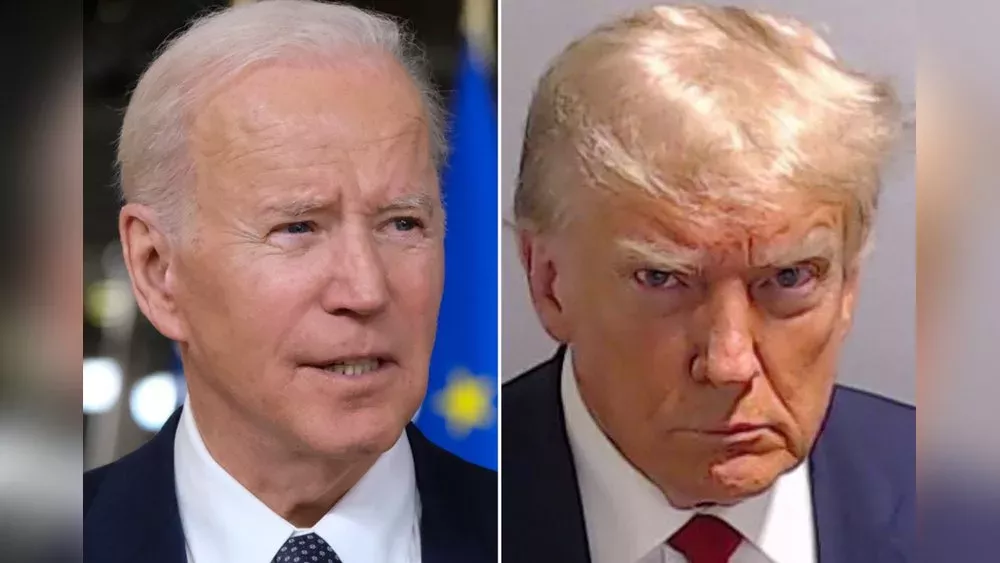 Joe Biden scherzt über Polizeifoto von Donald Trump