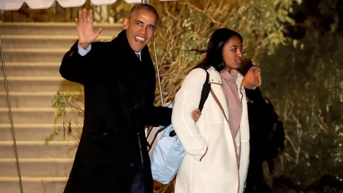 Sasha Obama mit ihrem Vater