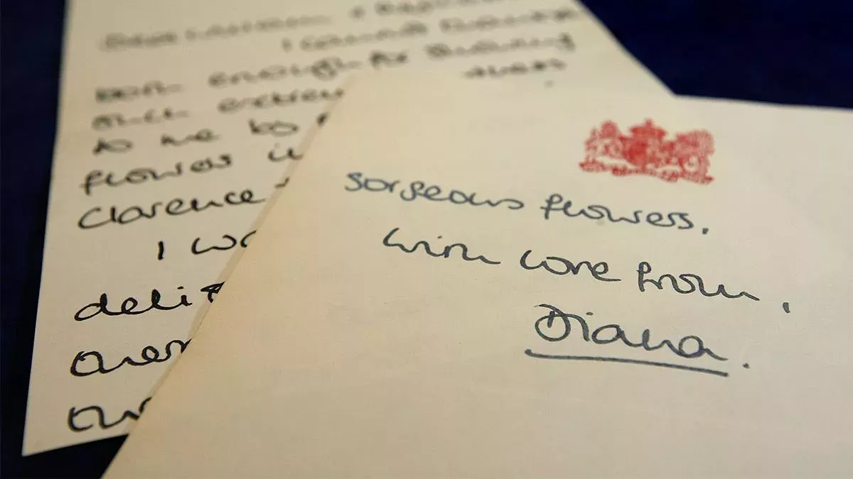 Ein handgeschriebener Brief von Lady Di aus dem Jahr 1981