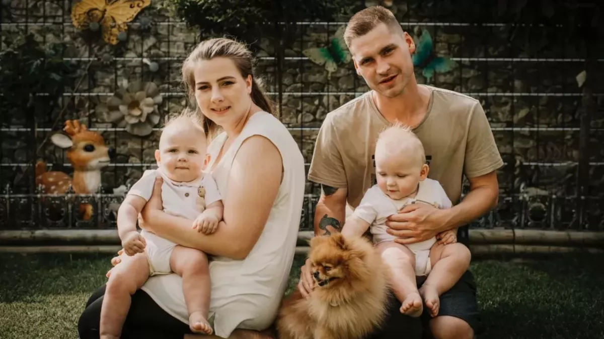 Sarafina Wollny mit ihrer kleinen Familie