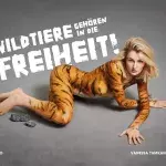 Ex-"GNTM"-Kandidatin Vanessa Tamkan wirbt als Tiger für Peta