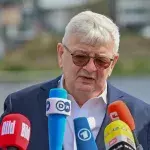 Joschka Fischer bei der Wahlkampagne von Bündnis 90/Die Grünen