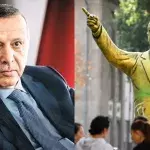 Goldene Erdogan-Statue in Deutschland: Erste Zwischenfälle