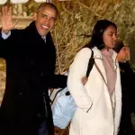 Sasha Obama mit ihrem Vater
