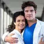 Dr. Leyla Sherbaz (Sanam Afrashteh, l.), Ben Ahlbeck (Philipp Danne, r.)