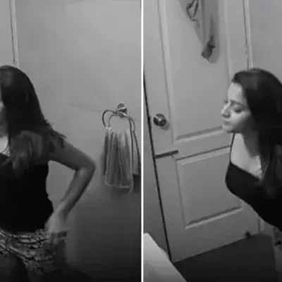 Frau filmt sich beim Ausziehen im Bad, doch ihre Nachricht ist eine ganz andere!