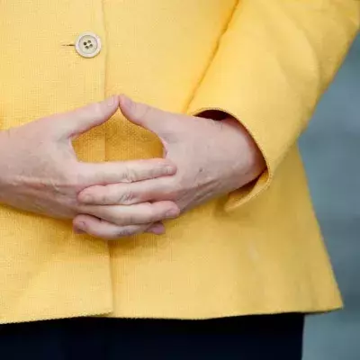 German Chancellor Angela Merkel poses for a picture during the G20 Compact with Africa (CwA) meeting in Berlin, Germany, August 27, 2021
