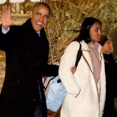 Sasha Obama mit ihrem Vater