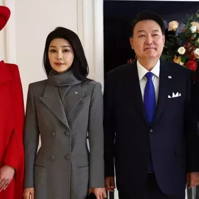Prinzessin Kate stilsicher wie eh und je zur Begrüßung von Südkoreas Präsident