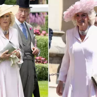 Königin Camilla recycelt Kleid von Harry und Meghans Hochzeit