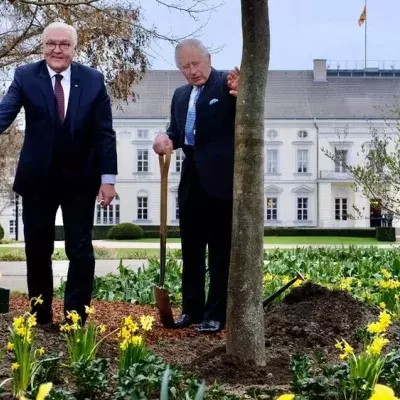 König Charles pflanzt Baum zu Ehren der Queen in Berlin