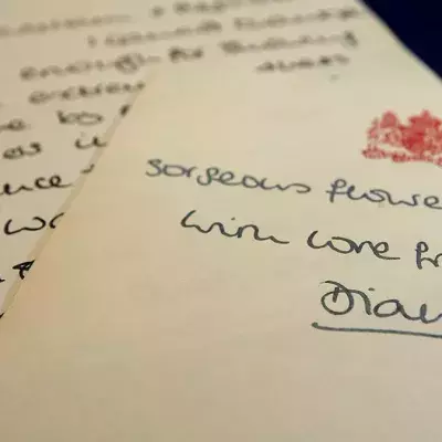 Ein handgeschriebener Brief von Lady Di aus dem Jahr 1981