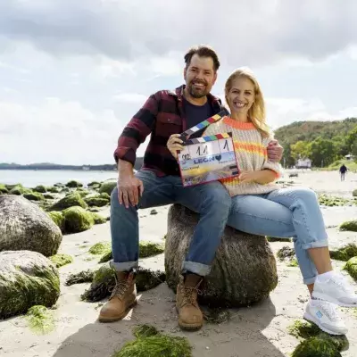Daniel Fehlow und Susan Sideropoulos beim Drehstart von "Leon – Kämpf um deine Liebe" am 13.09.2022 in Sellin/Rügen.