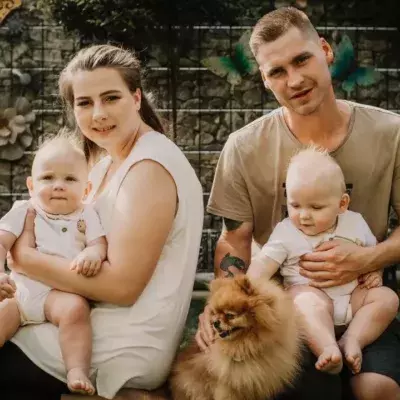 Sarafina Wollny mit ihrer kleinen Familie